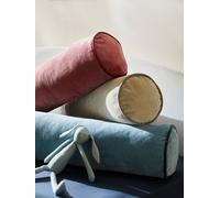 Coussin traversin en velours déhoussable bleu TU