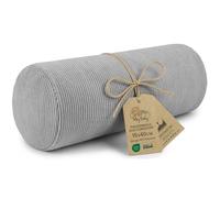 Coussin traversin genoux et cervical pour dormir 40x15 cm - Oreiller cervicales et corps mousse et housse gris clair Velours côtelé