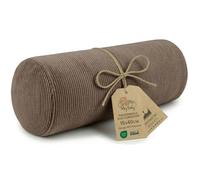 Coussin traversin genoux et cervical pour dormir 40x15 cm - Oreiller cervicales et corps mousse et housse brun Velours côtelé