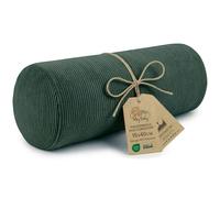 Coussin traversin genoux et cervical pour dormir 40x15 cm - Oreiller cervicales et corps mousse et housse vert Velours côtelé
