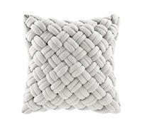 Coussin tressé gris 45x45 45x45x14cm Blanc