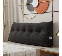 Coussin triangulaire pour tête de lit - 180x50x20 cm Oreillers de lecture grands et confortables pour lits et canapés - Coussin de soutien lombaire pour le dos - Coussins en coin pour la chambre à