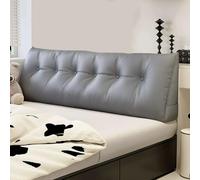 Coussin Triangulaire pour Tête De Lit, Coussin Triangulaire en Similicuir pour Un Soutien Optimal Lors De La Lecture, Grand Traversin pour Canapé-lit De Jour, Tête Gray 59inch/Queen