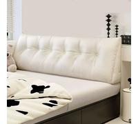 Coussin Triangulaire pour Tête De Lit, Coussin Triangulaire en Similicuir pour Un Soutien Optimal Lors De La Lecture, Grand Traversin pour Canapé-lit De Jour, White Single/35.4inch