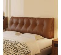 Coussin Triangulaire pour Tête De Lit, Coussin Triangulaire en Similicuir pour Un Soutien Optimal Lors De La Lecture, Grand Traversin pour Canapé-lit De Jour, Brown 78.7inch/King