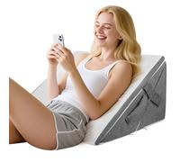 Coussin Triangulaire Réglable Lot de 3, Mémoire de Forme, Housse Lavable | Oreiller Anti Reflux en Mousse, Coussin de Lecture pour Lit Adulte, Rehausseur de Lit, Jambes Surélevées