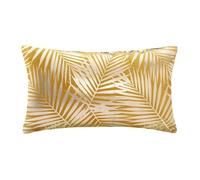 Coussin ""Tropic"" en velours jaune moutarde et doré 30x50 cm - Ocre - Atmosphera createur d'interieur