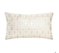 Coussin ""Tropique"" velours blanc ivoire 30x50cm - Atmosphera createur d'interieur - Blanc