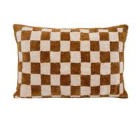 Coussin Tufté Damier Itha 38x58cm Ocre