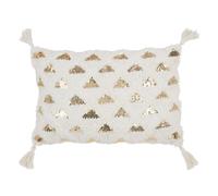 Coussin Tufté Floches 40x60cm Blanc & Or