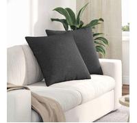 Coussin - VIDAXL - 80 x 80 cm - Lot de 2 - Velours côtelé gris foncé - Garnissage polyester