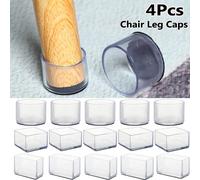 Coussinets en Silicone transparents pour pieds de Table et de chaise, capuchons en PVC, couvre-pieds à fond rond, antidérapants, protection de sol pour meubles, 4 pièces/ensemble 20x20mm-Square