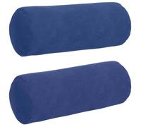 Vidaxl Coussins D'accent 2 Pcs Bleu Police Ø 15 X 40 Cm