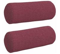 Vidaxl Coussins D'accent 2 Pcs Bordeaux Ø 15 X 40 Cm Tissu
