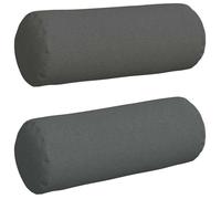 Coussins cylindriques décoratifs - vidaXL - Gris foncé - Ø 25 x 70 cm - Housses amovibles - Rembourrage polyester