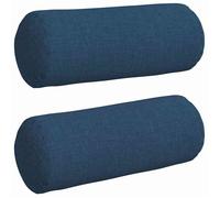 Vidaxl Coussins D'accent 2 Pcs Bleu Ø 15 X 40 Cm Tissu