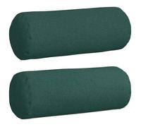 Coussins cylindriques - vidaXL - Vert foncé - Ø 25 x 70 cm - Housses amovibles - Rembourrage polyester - Lot de 2