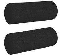 Vidaxl Coussins D'accent 2 Pcs Noir Ø 25 X 70 Cm Tissu