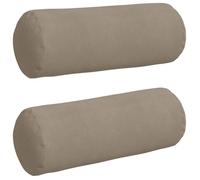 Coussins d'accent en microfibre - vidaXL - Taupe - Ø 25 x 70 cm - Housses amovibles - Rembourrage polyester