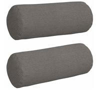 Coussins d'accent en velours côtelé - vidaXL - 2 pièces - Gris clair - 15x15x40 cm - Housses amovibles