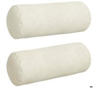 Coussins d'accent en velours côtelé - vidaXL - Crème - 15x15x40 cm - Housses amovibles - Rembourrage polyester