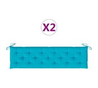 Coussins de banc 2 pcs turquoise 180x50x7 cm tissu vidaXL vidaXL
