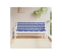 vidaXL Lot de 2 Coussins de Banc de Jardin, Coussins de Siège, Coussins de Banc de Patio, Coussins de Meuble de Jardin d'Extérieur, Rayures Bleues/Blanches