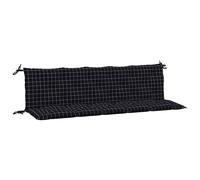 Coussins de banc de jardin lot de 2 motif à carreaux noir
