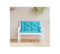 vidaXL Coussins de banc de jardin – Lot de 2 – Turquoise – 100x50x7 cm – Tissu