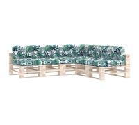 Coussins de canapé de palette 7 pcs. Motif de feuilles