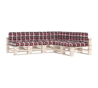 Coussins de canapé de palette 7 pcs. Rouge Motif à carreaux