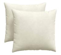 Coussins de canapé en velours - vidaXL - Crème - 45x45x18 cm - Housses amovibles - Rembourrage polyester