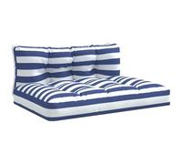 Coussins de canapé palette 2 pcs rayures bleues/blanches tissu vidaXL vidaXL