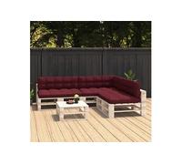 Coussins de canapé palette 7 pcs Rouge bordeaux