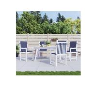 vidaXL Coussins de chaise basse 4 pcs. Tissu bleu marine