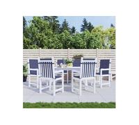 vidaXL Coussins de Chaise à Dossier Bas Lot de 6 Bleu Marine Tissu