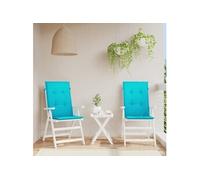 Coussins de chaise à dossier haut 2 pcs turquoise tissu 361271