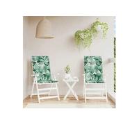 vidaXL Coussins de chaise - Feuilles - Dossier haut