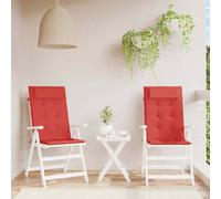 vidaXL Coussins de chaise à dossier haut Tissu Oxford Lot de 4 Rouge
