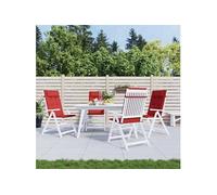 vidaXL Coussins de chaise à dossier haut Tissu Oxford Lot de 4 Rouge
