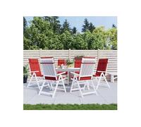 vidaXL Coussins de chaise à dossier haut 361894 – lot de 6, tissu Oxford rouge
