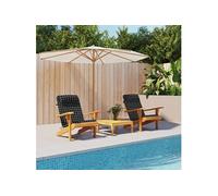 vidaXL Coussins de chaise Adirondack 361846 – Lot de 2 carreaux noir