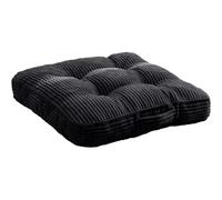 Coussins de Chaise Carré 55x55x10cm ,Coussin de Sol pour Chaise épais | Antidérapants Coussin de Matelas ,Velours côtelé, avec Poignée pour Exterieur/Intérieur(Noir)