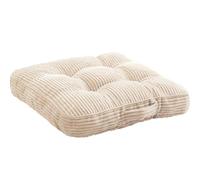 Coussins de Chaise Carré 55x55x10cm ,Coussin de Sol pour Chaise épais | Antidérapants Coussin de Matelas ,Velours côtelé, avec Poignée pour Exterieur/Intérieur(Ivory)