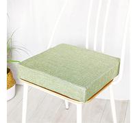 Coussins de chaise carrés 40 x 40 x 8 cm - Rembourrage en lin - Mousse à mémoire de forme - Fond antidérapant - Housse de chaise amovible et lavable
