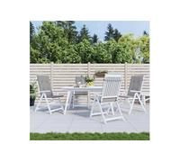 vidaXL Coussins de chaise de jardin à dossier haut - Gris tissu 120 x 50 x 3 cm - Lot de 4