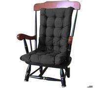 Coussins de Chaise de terrasse à dossier haut d'extérieur ensemble de coussins de chaise à bascule avec attaches 120 x 48 cm Noir