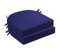 Coussins De Chaise D'ExtéRieur ImperméAbles,Ensemble De 2 Coussins De Chaise De Jardin Extérieur,5/8cmCoussins De Siège En U Avec Liens Et Fermeture Éclair,pour Meubles De Patio(Navy Blue,48*48*5cm)