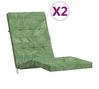 Coussins de chaise longue lot de 2 motif de feuilles