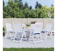 vidaXL Lot de 6 Coussins de Chaise, Coussins de Siège de Patio, Coussins de Canapé de Jardin, Coussins d'Assise Extérieur, Rayures Bleues/Blanches50x50x7 cm